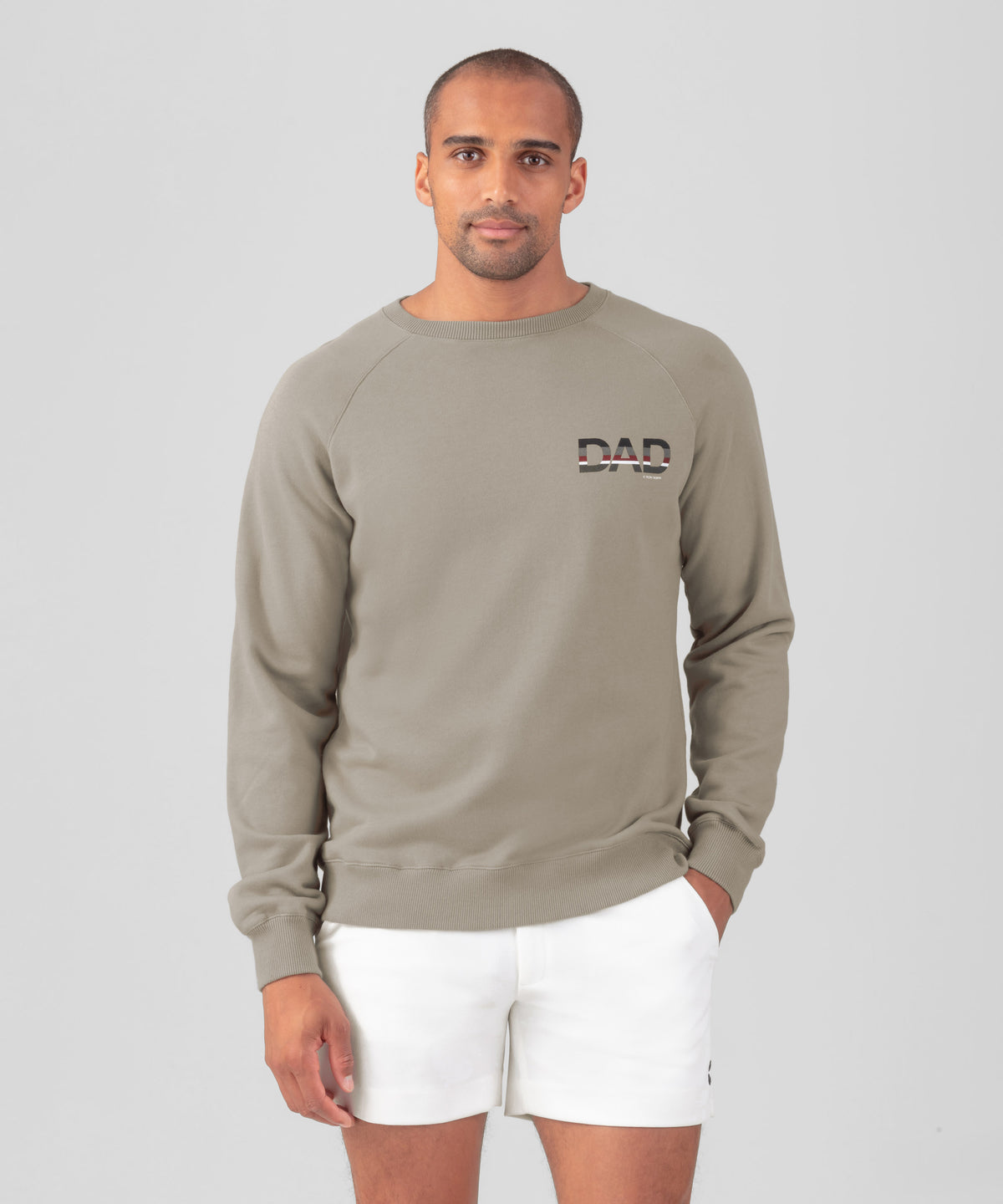 Sweatshirt en coton organique "DAD": Beige foncé