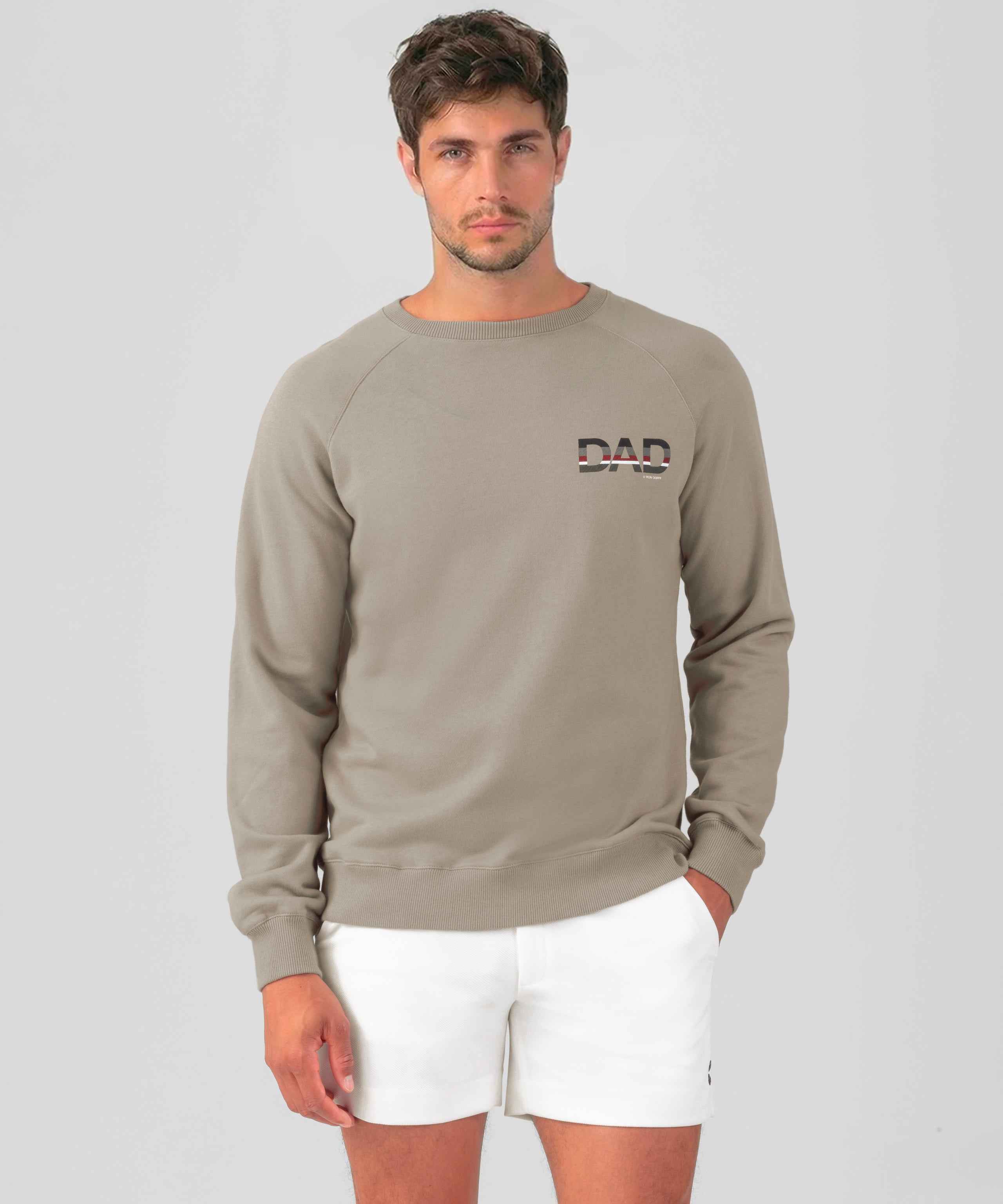 Sweatshirt en coton organique "DAD": Beige foncé