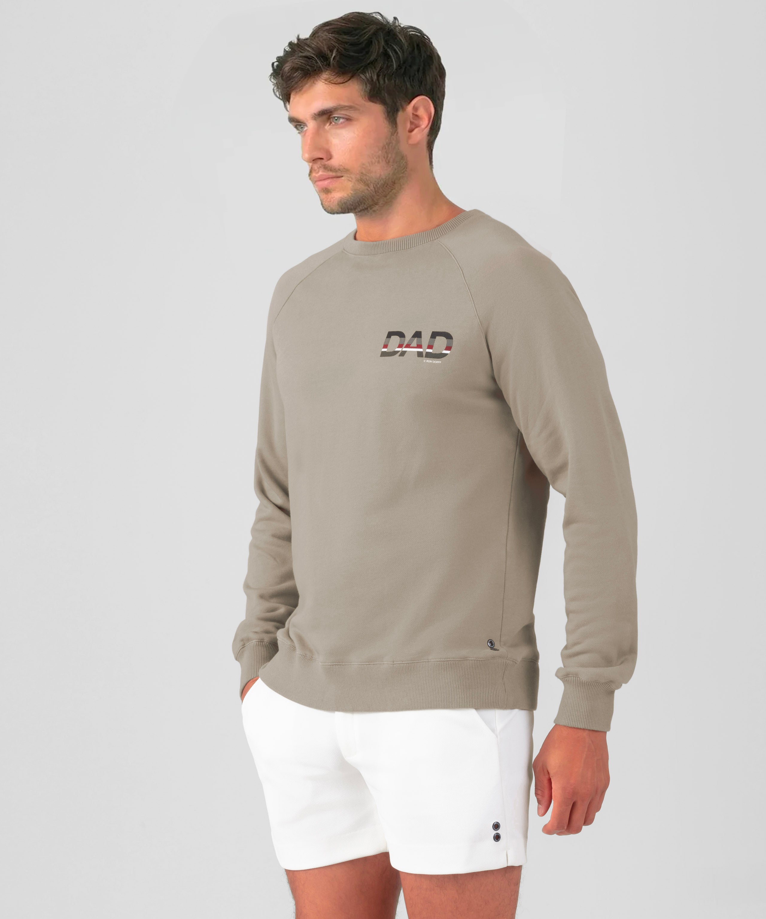 Sweatshirt en coton organique "DAD": Beige foncé