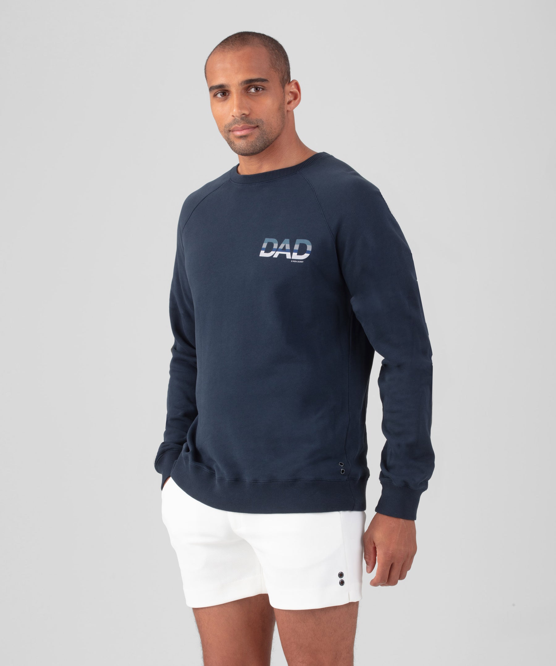 Sweatshirt en coton organique "DAD": Bleu marine