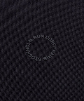 Cotton Piqué Sleeveless Sweatshirt w. Piping: Black