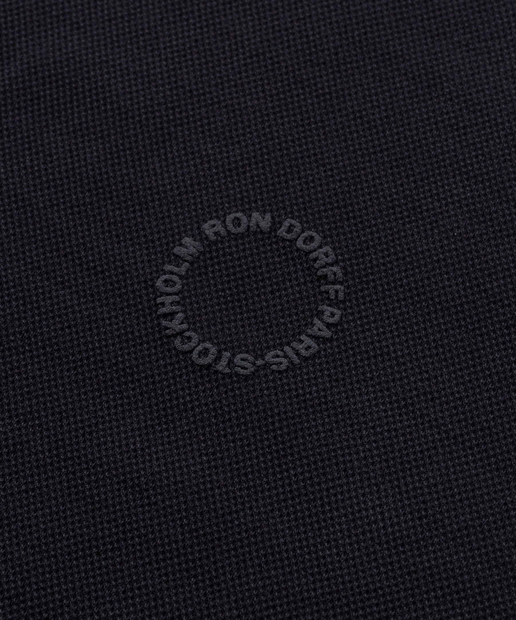 Cotton Piqué Sweatshirt w. Piping: Black