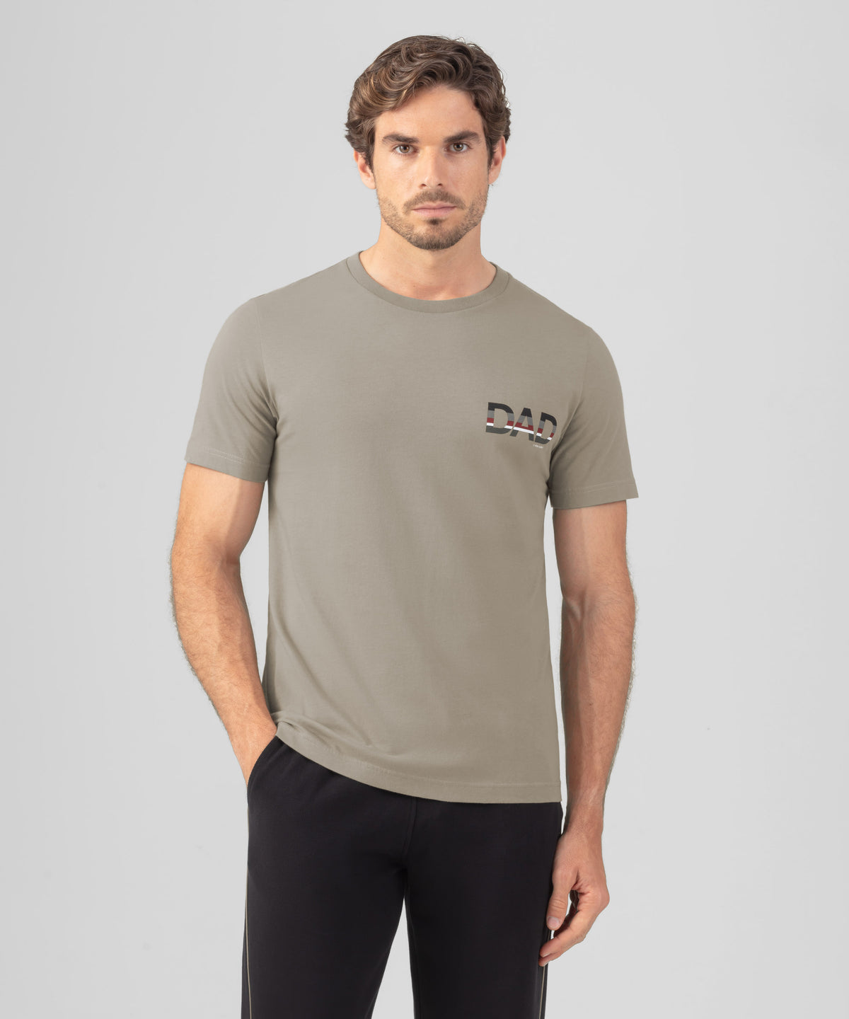 Organic Cotton T-Shirt "DAD": Dusty Beige