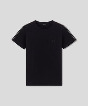 T-Shirt en coton organique avec passepoil: Noir