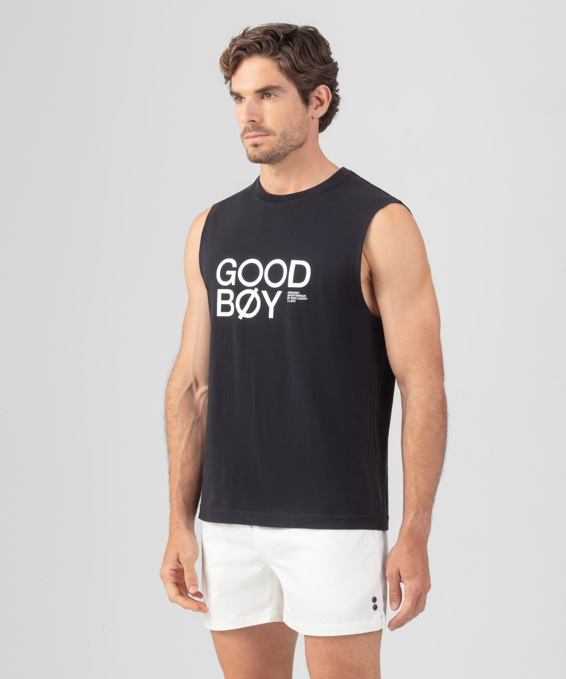 RON DORFF x LØCI Organic Cotton Sleeveless T-Shirt "GOOD BØY": Black