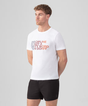 T-shirt en coton organique "DISCIPLINE": Blanc optique