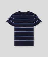 Knitted Striped T-Shirt: Navy