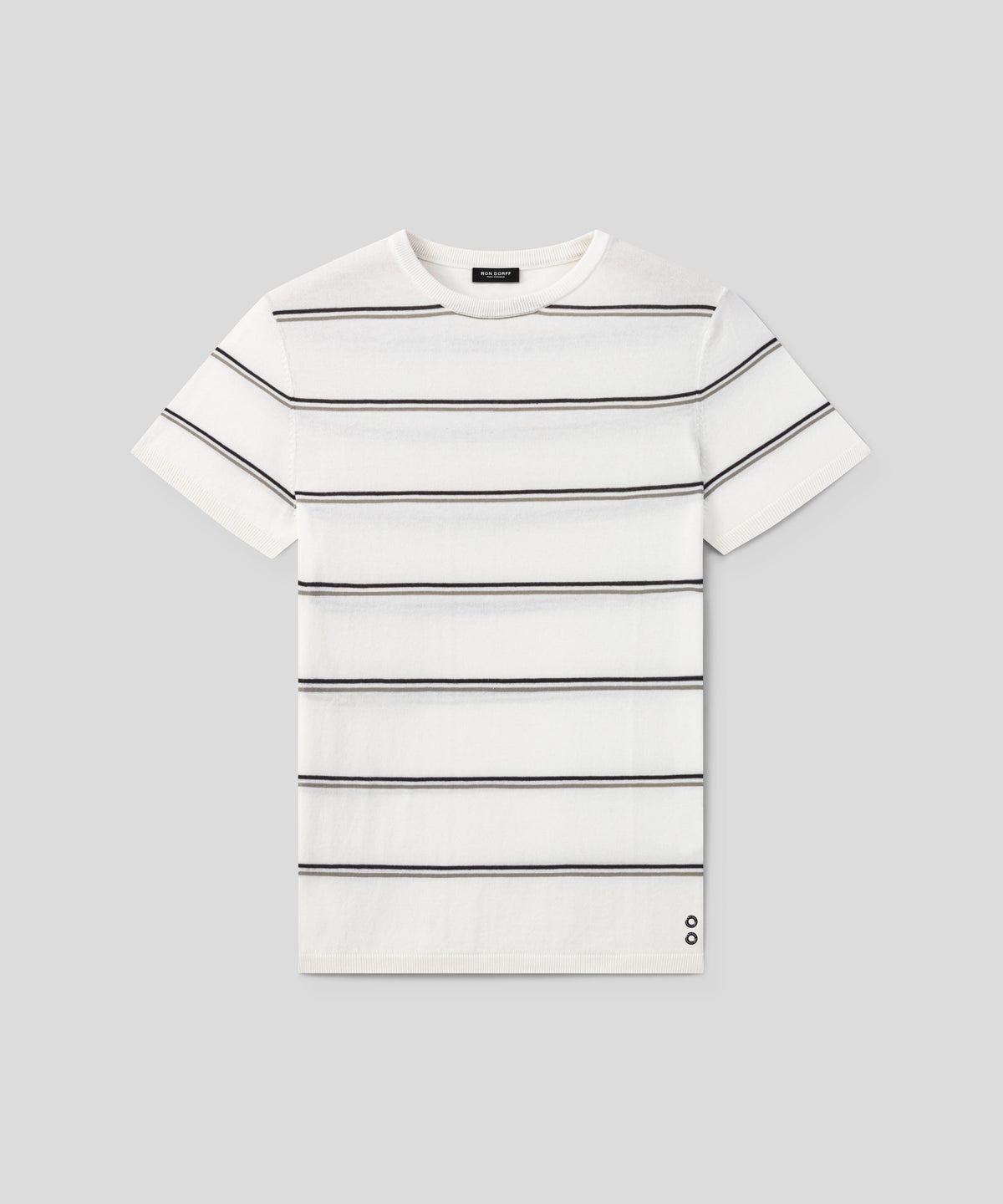 Knitted Striped T-Shirt: Off White