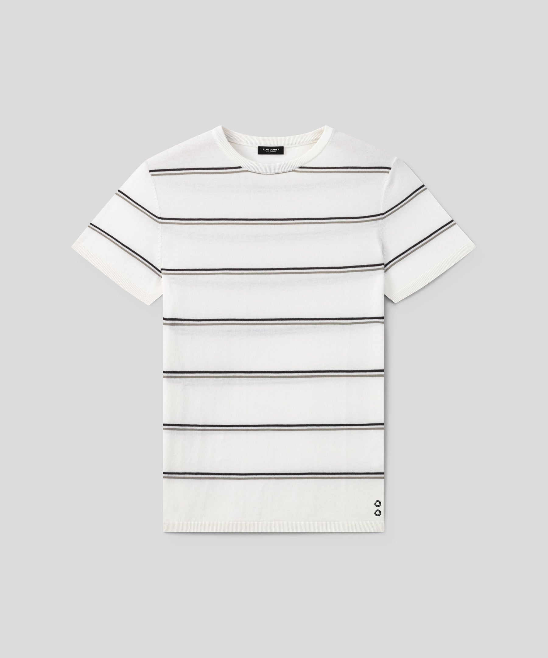 Knitted Striped T-Shirt: Off White