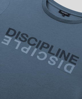 T-shirt en coton organique "DISCIPLINE": Bleu mer