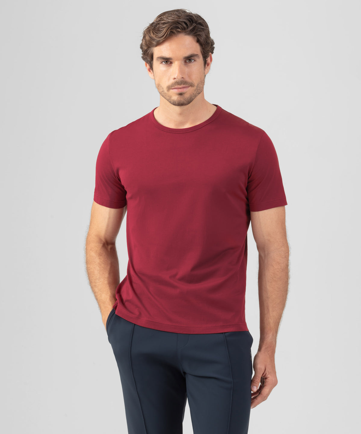 Crew Neck T-Shirt Eyelet Edition: Burnt Red