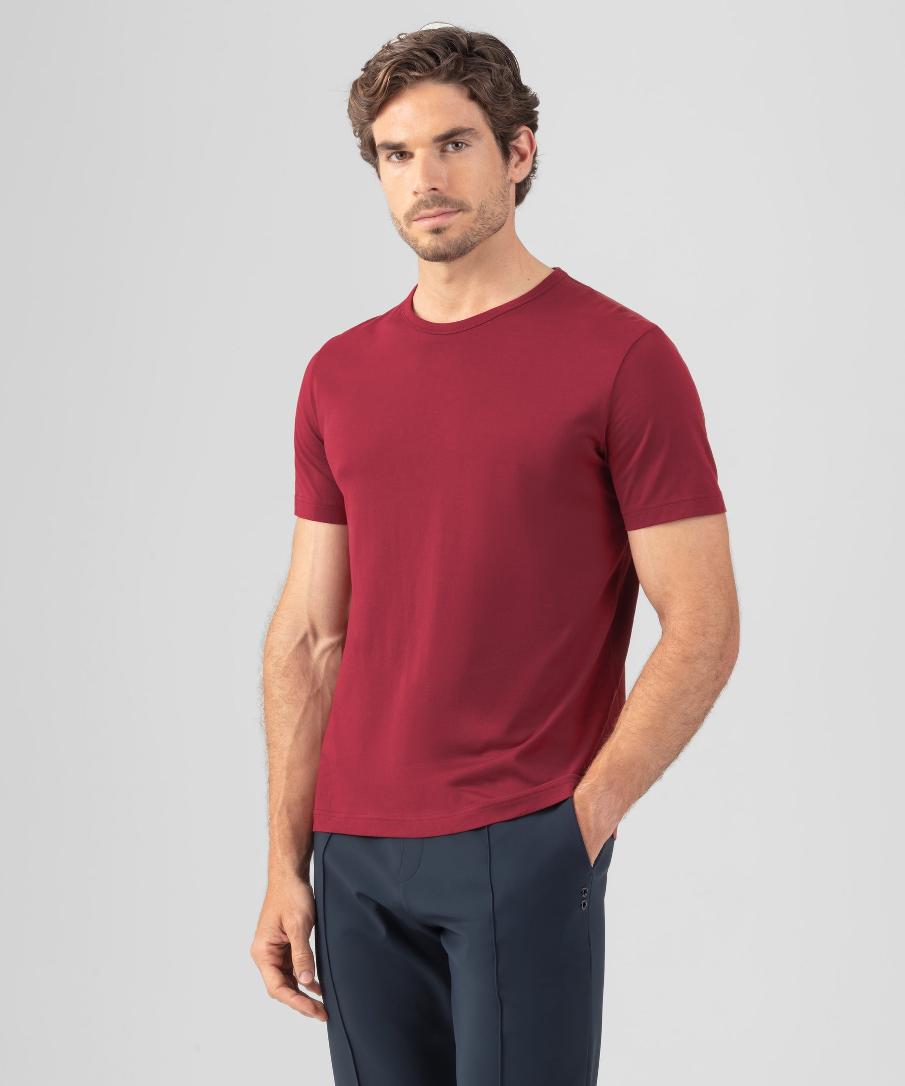 Crew Neck T-Shirt Eyelet Edition: Burnt Red