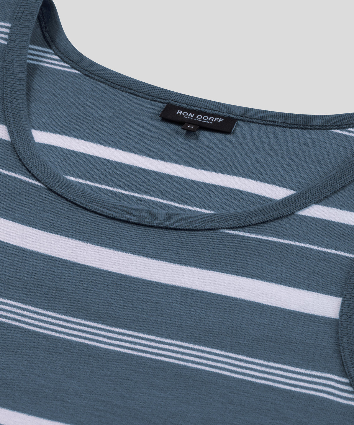 Ribbed Tank Top w. Irregular Stripes: Bering Sea