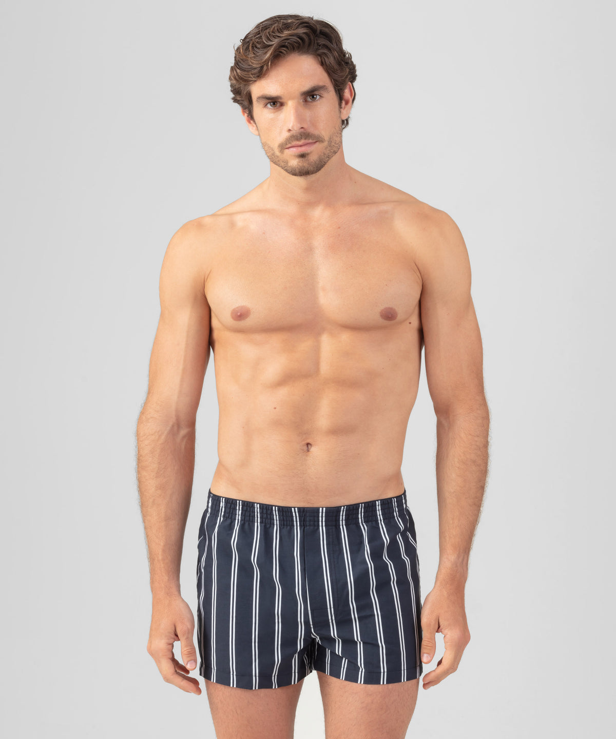Boxer Shorts w. Double Stripes: Navy