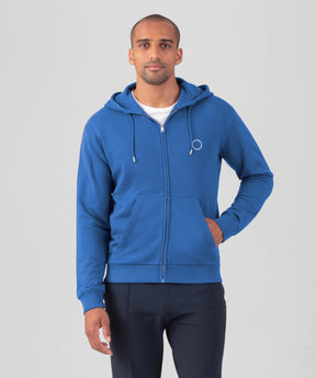 Organic Cotton Zipped Hoodie: Fjord Blue