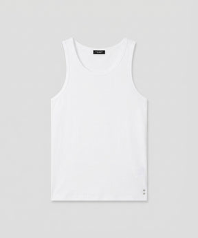Army Ribbed Tank Top: White