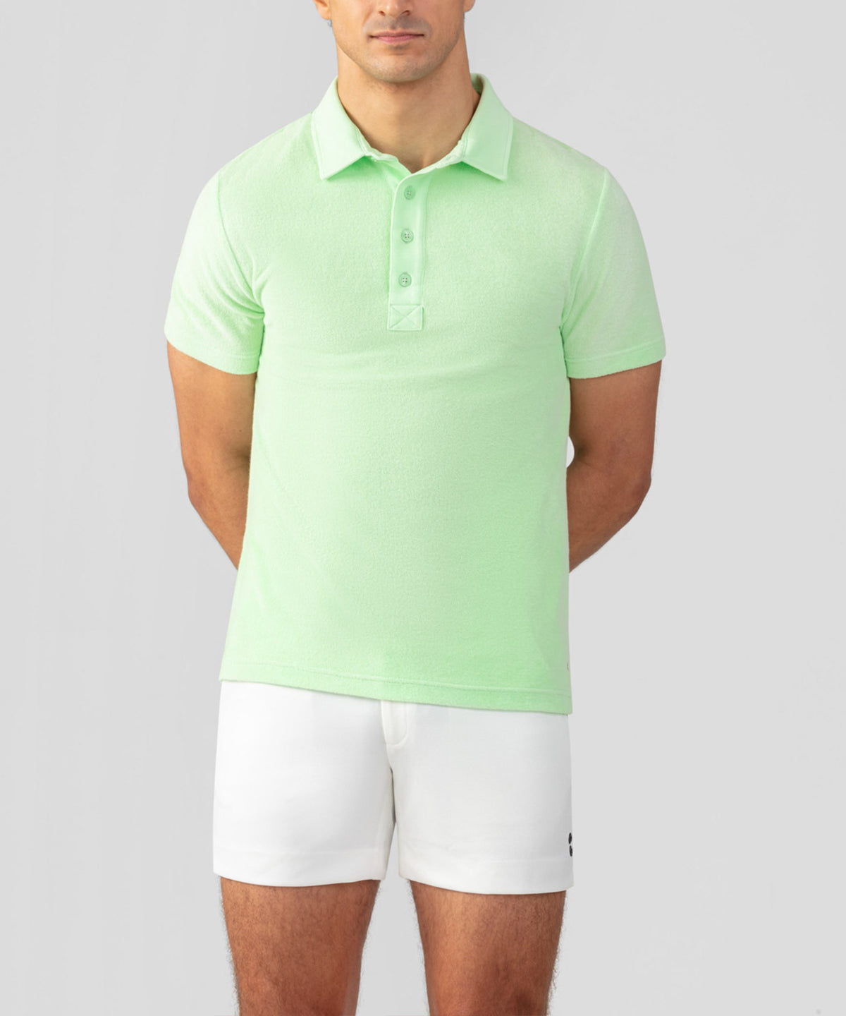 Polo en coton terry avec col piqué: Vert aloe vera