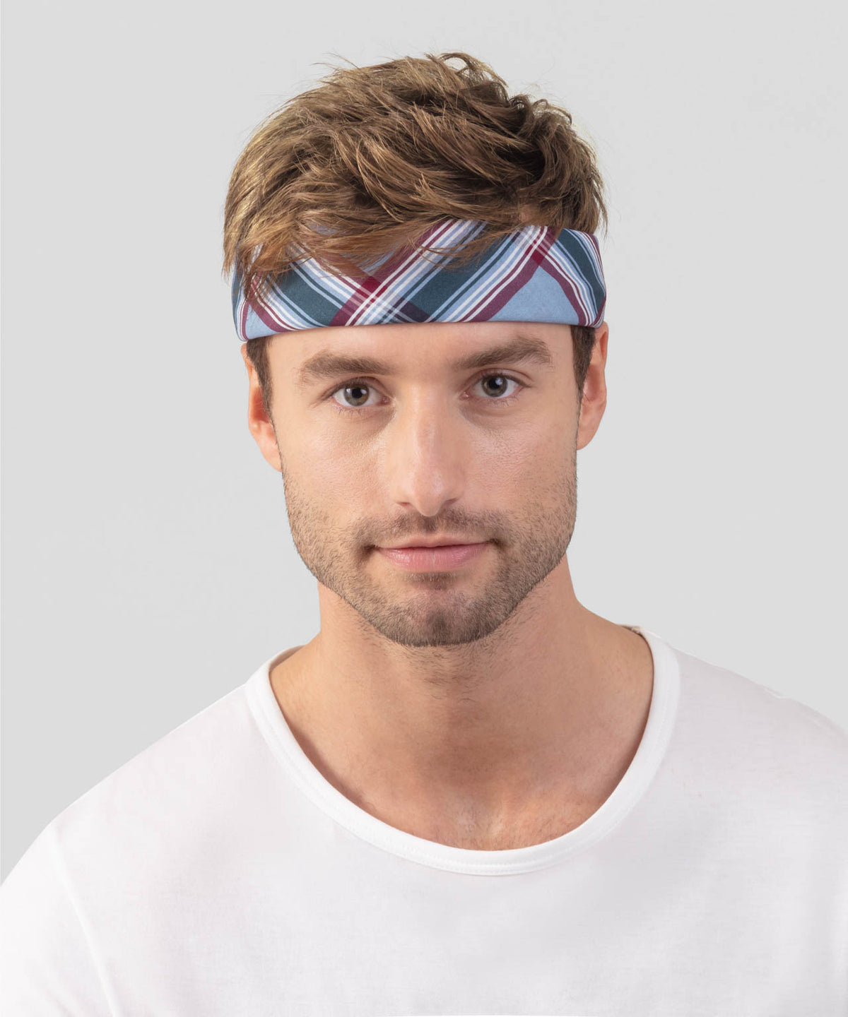 Bandana w. Checkers: Faded Denim