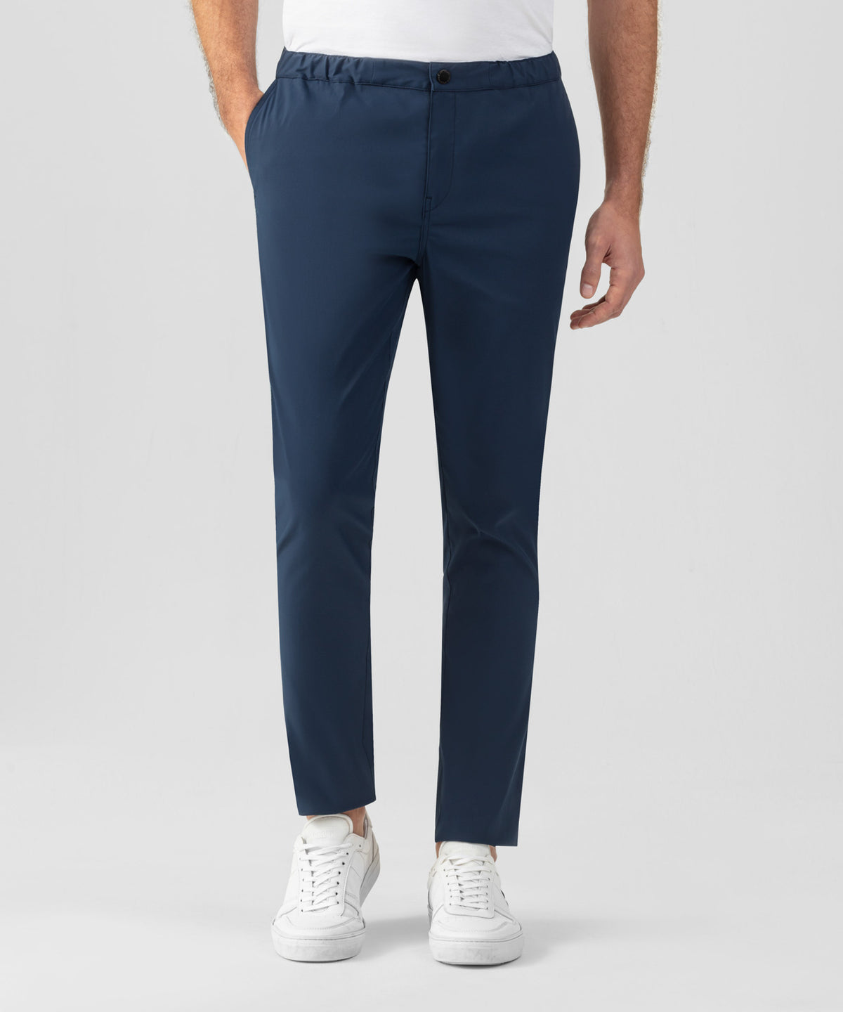 Pantalon chino sport à bandes latérales: Bleu océan