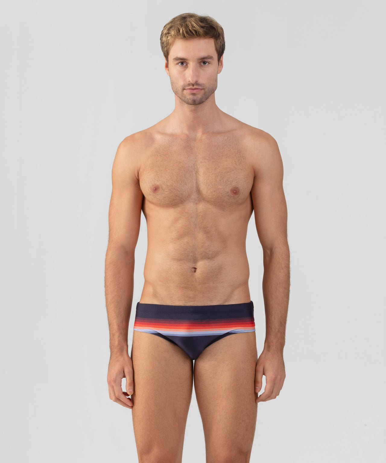 Slip de bain rayé : Marine