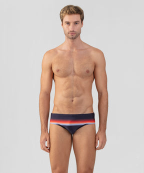 Swim Briefs w. Stripes: Navy