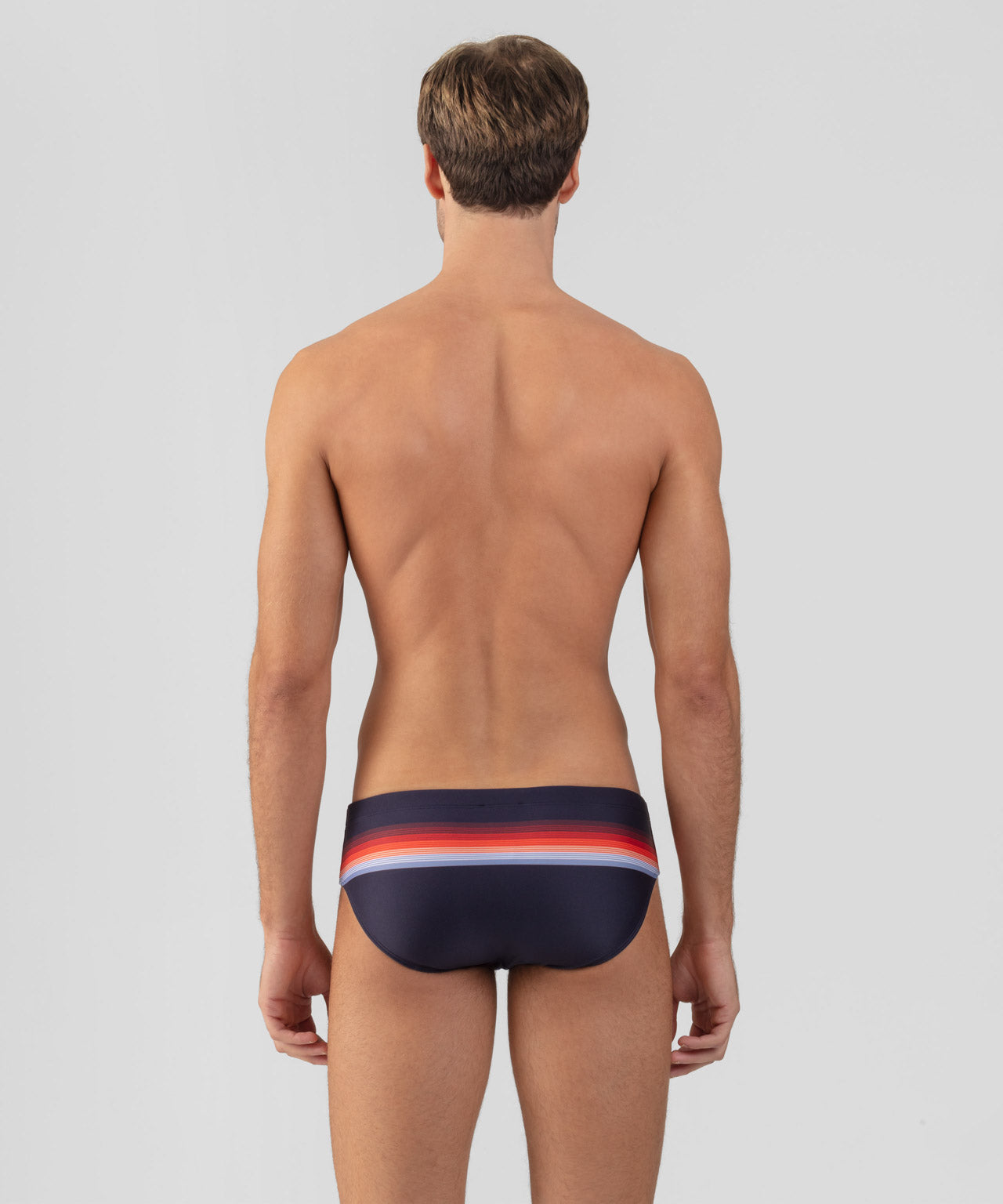 Swim Briefs w. Stripes: Navy