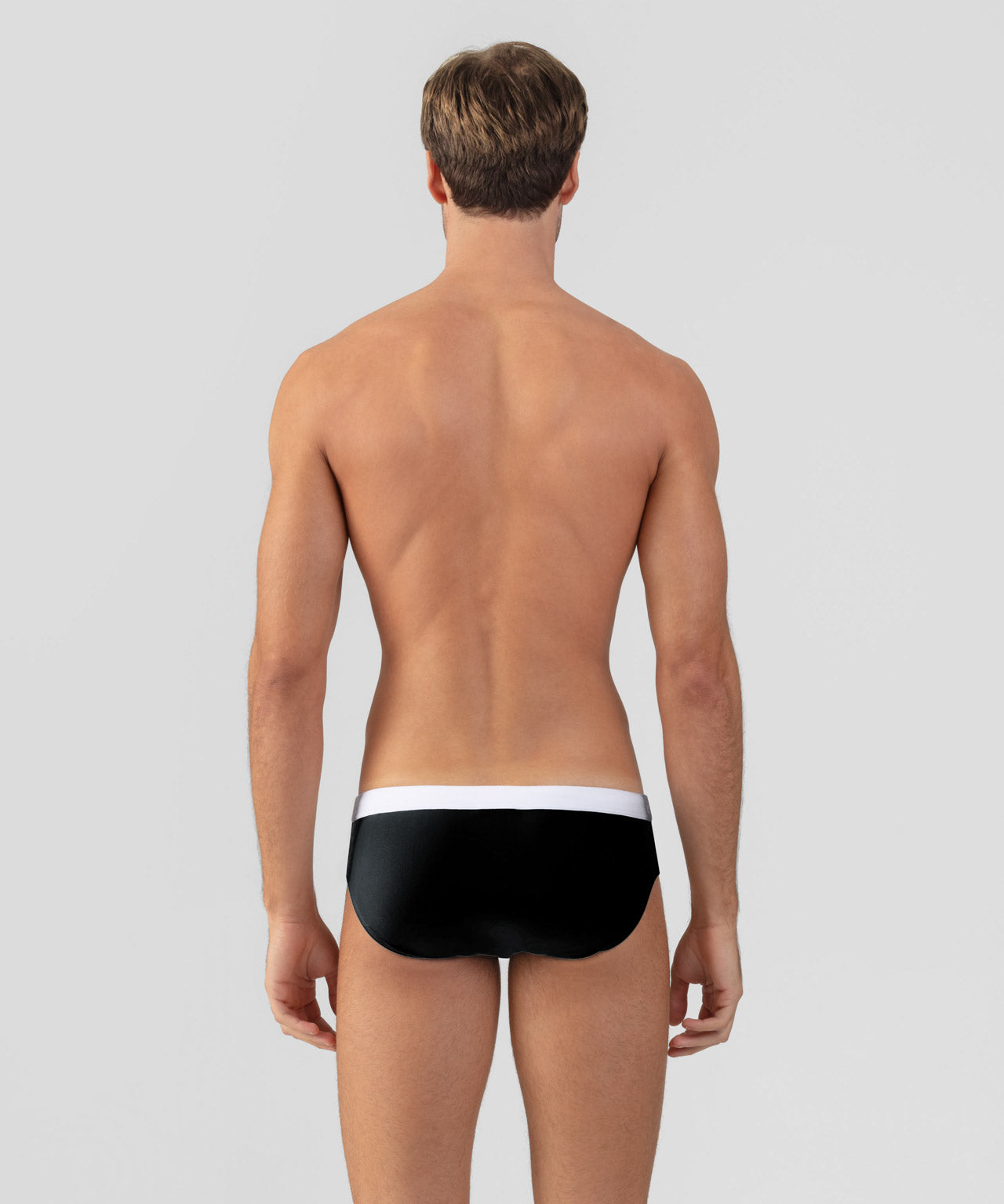 Swim Briefs w. Waistband: Black