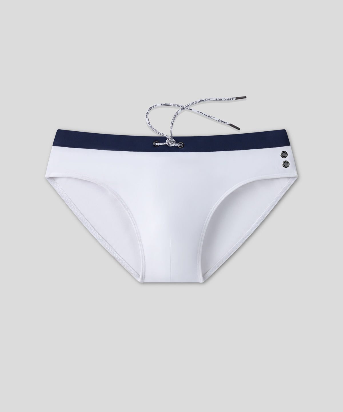 Swim Briefs w. Waistband: White