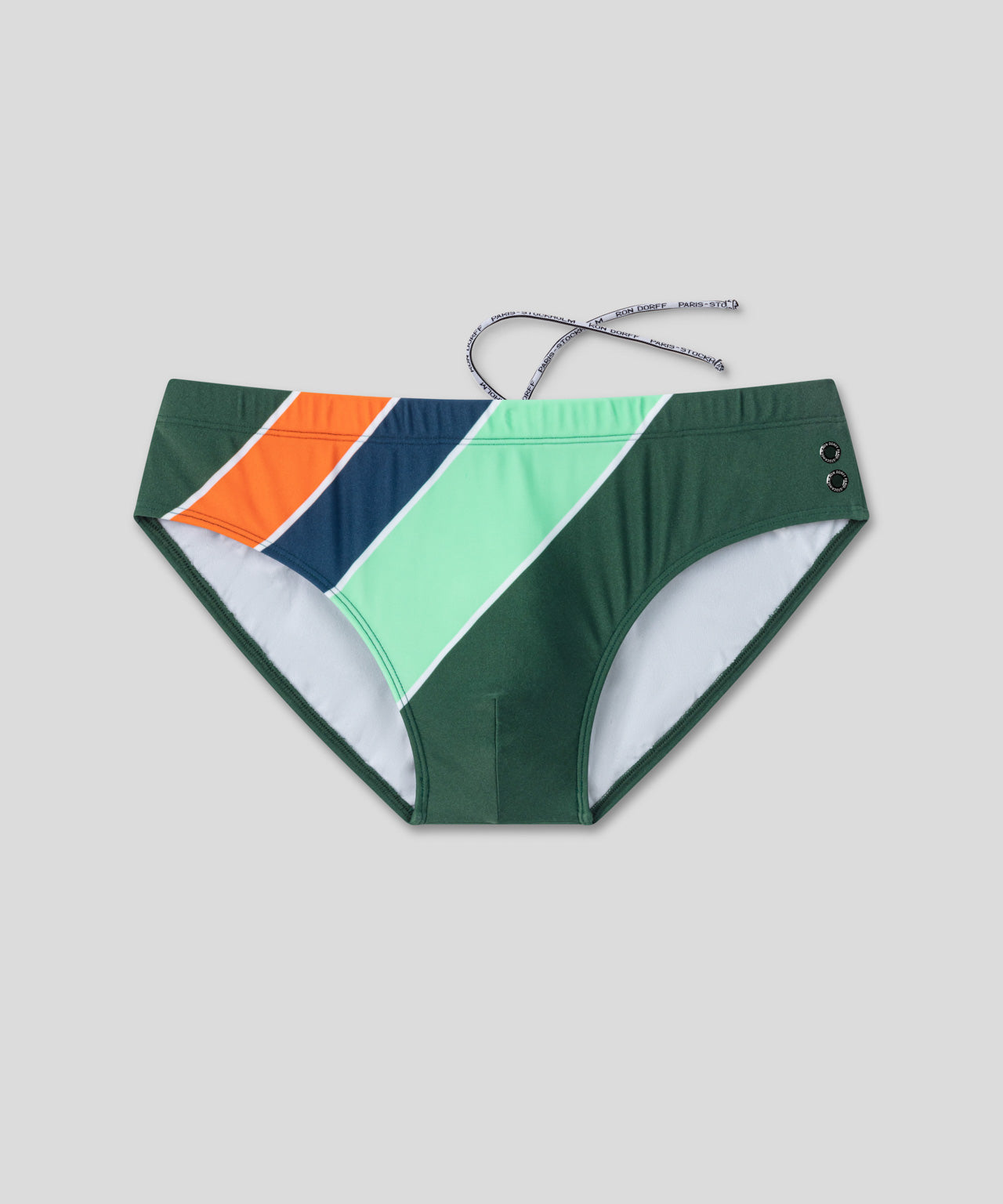 Slip de bain avec rayures diagonales rétro : Cactus