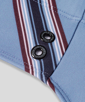Swim Briefs w. Diagonal Stripes: Faded Denim