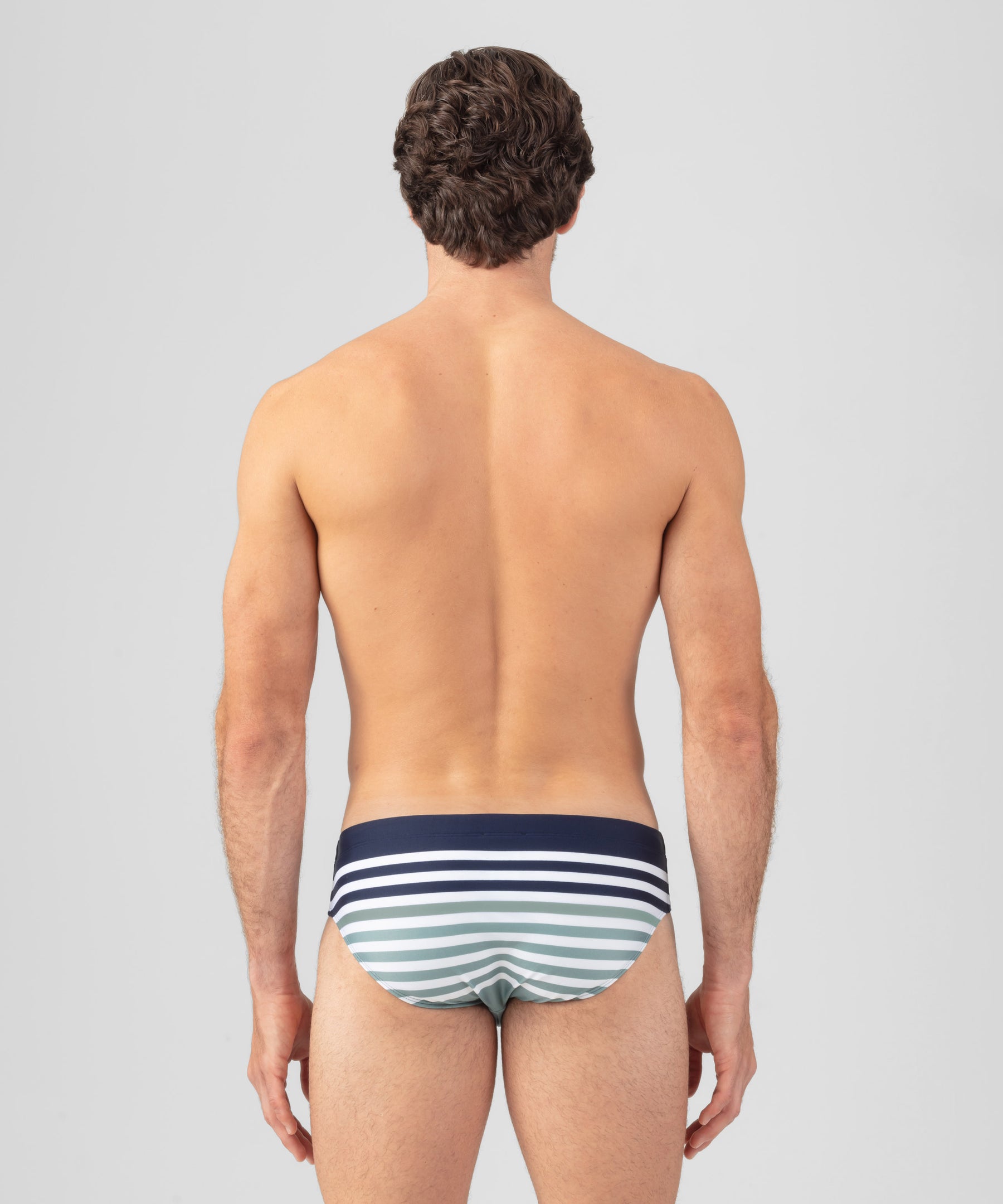 Swim Briefs w. Multico Stripes: Deep Ocean