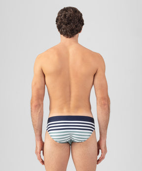 Slip de bain à rayures multicolores: Bleu océan