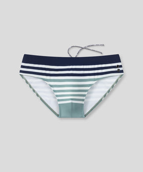 Slip de bain à rayures multicolores: Bleu océan