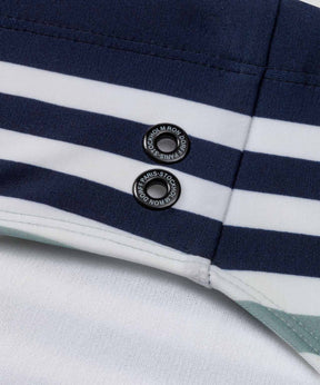 Slip de bain à rayures multicolores: Bleu océan