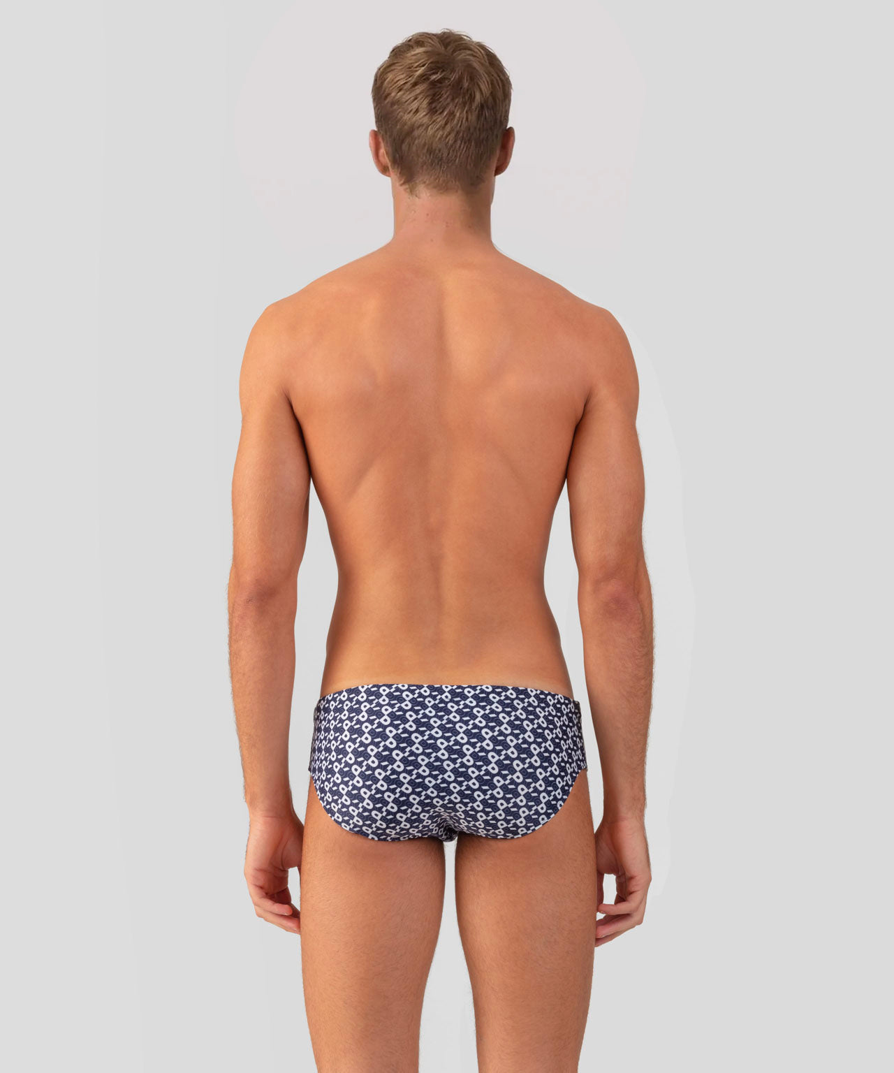 Slip de bain à motif RD: Bleu marine