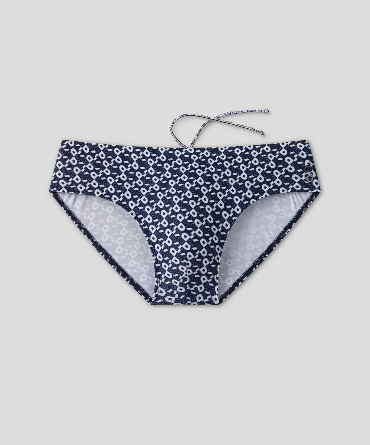 Slip de bain à motif RD: Bleu marine