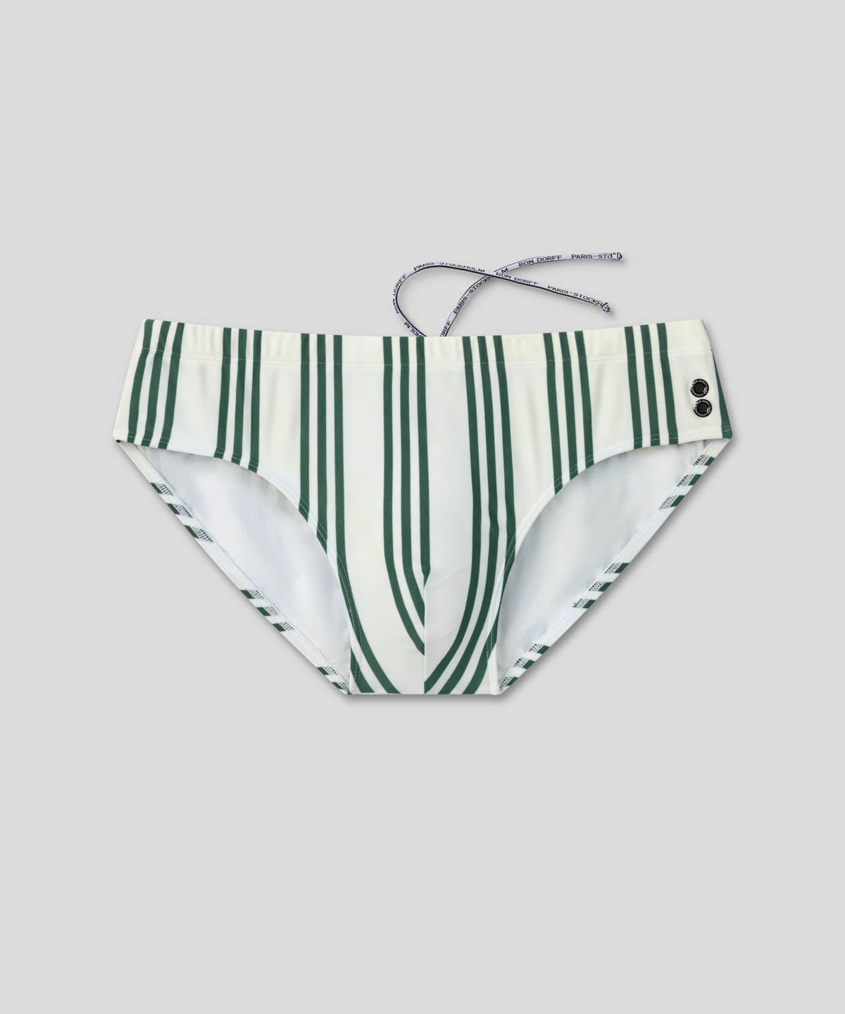 Swim Briefs w. Vertical Thin Stripes: Cactus