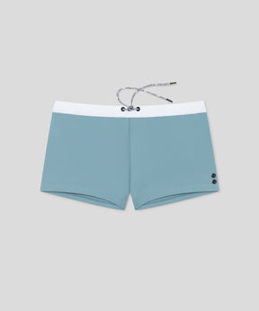 Boxer de bain à ceinture contrastée: Vert de gris