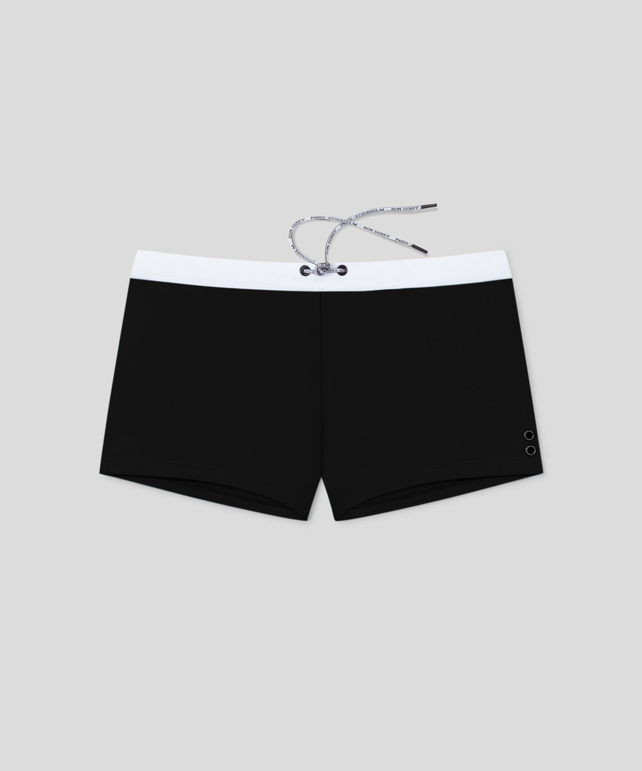 Boxer de bain à ceinture contrastée: Noir
