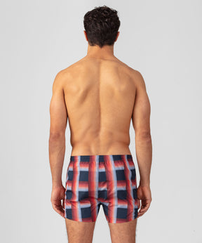 Swim Shorts w. Checks: Navy