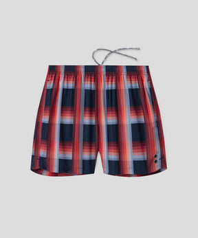 Swim Shorts w. Checks: Navy