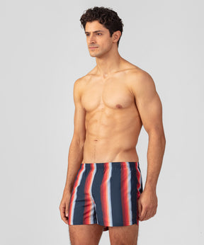 Short de bain à rayures: Bleu marine