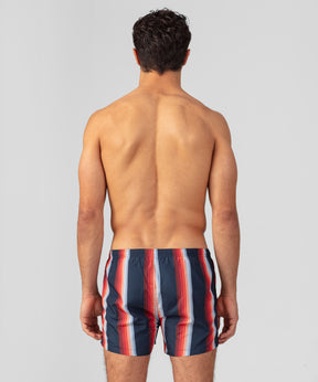 Short de bain à rayures: Bleu marine