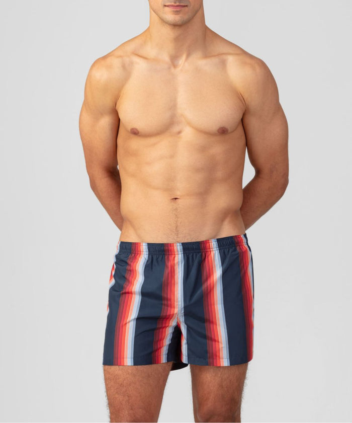 Swim Shorts w. Stripes: Navy