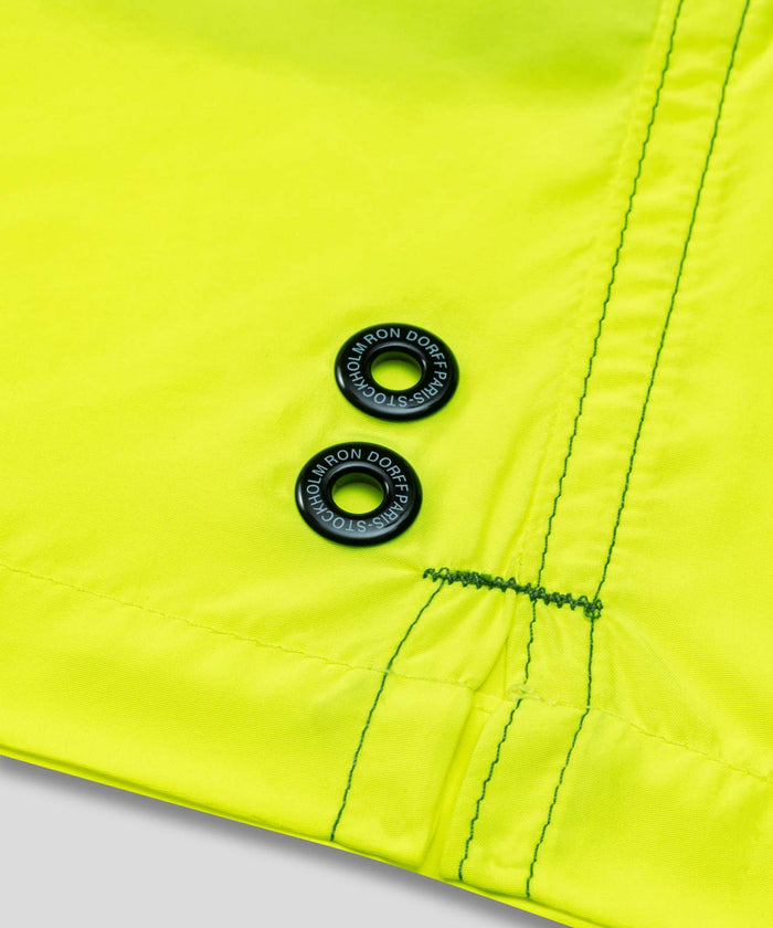 Short de bain bicolore : Cactus/Jaune fluo