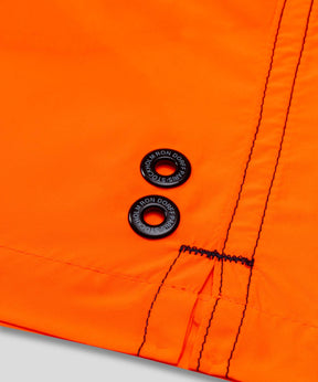 Short de bain bicolore: Bleu marine/orange fluo