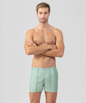 Short de bain à rayures nordiques: Vert d'eau