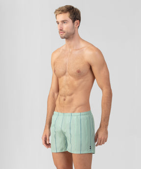 Short de bain à rayures nordiques: Vert d'eau