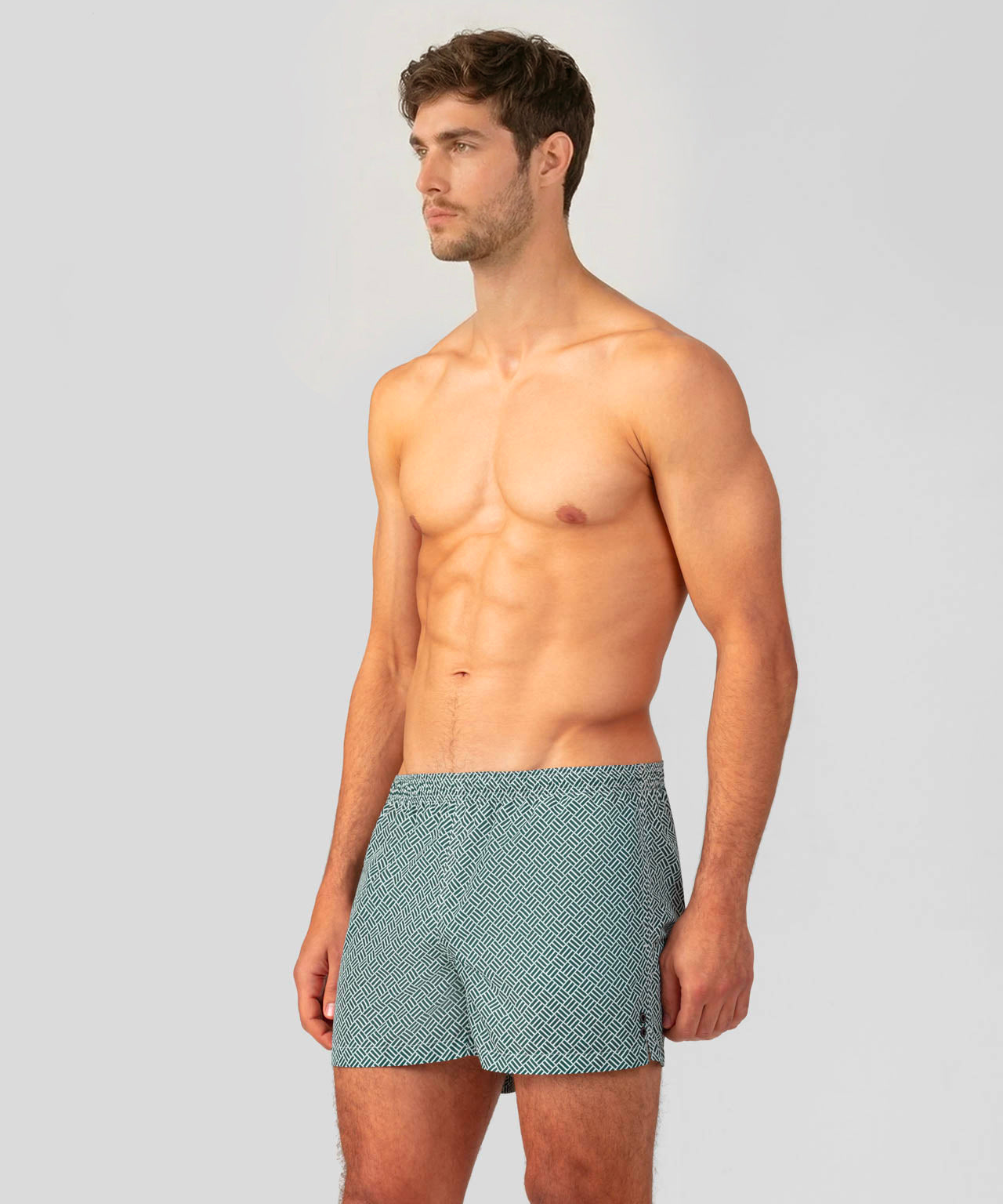 Short de bain à motif graphique: Vert pin