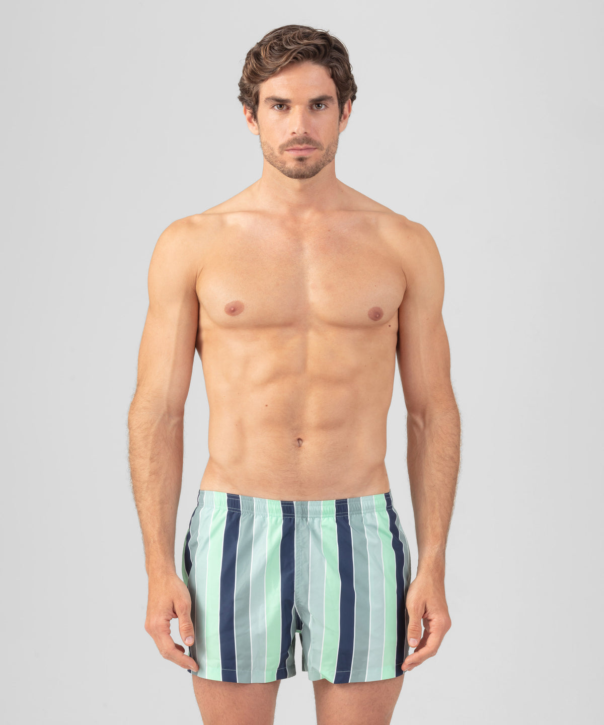 Swim Shorts w. Multico Stripes: Aquamarine